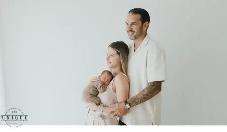 Family portrait with newborn baby.
